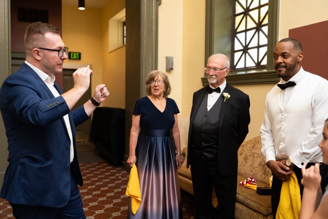 Guests across generations react together to an impossible reveal